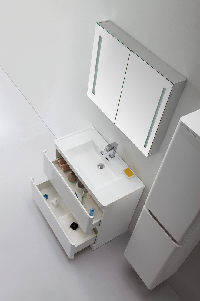 Eviva Glazzy 36" Floor Mount Modern Bathroom Vanity, High Glossy White