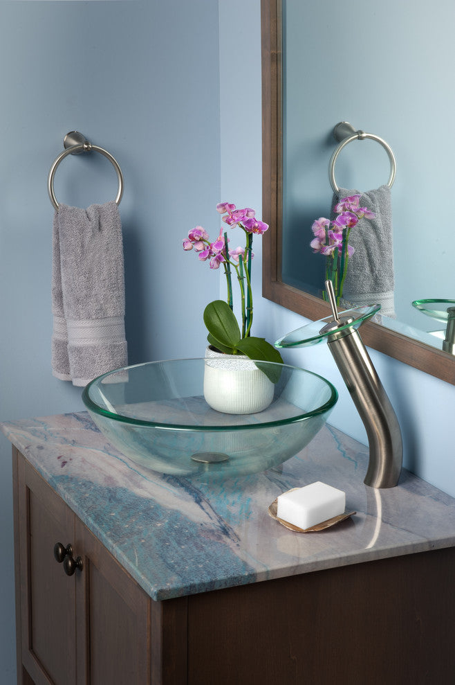 Bonificare Clear Mini 12" Glass Vessel Bathroom Sink