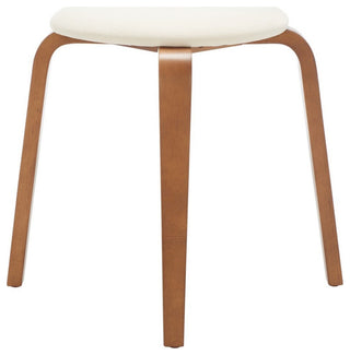 Safavieh Jo Upholstered Stackable Stool, Walnut/Cream