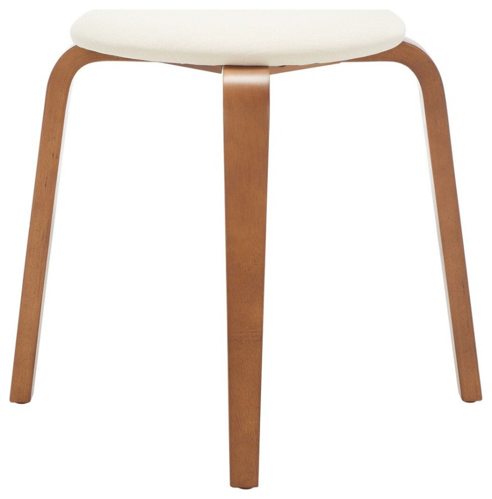 Safavieh Jo Upholstered Stackable Stool, Walnut/Cream