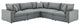 Sectional Sofa Set, Faux Vegan Leather, Gray, Modern, Lounge Hospitality