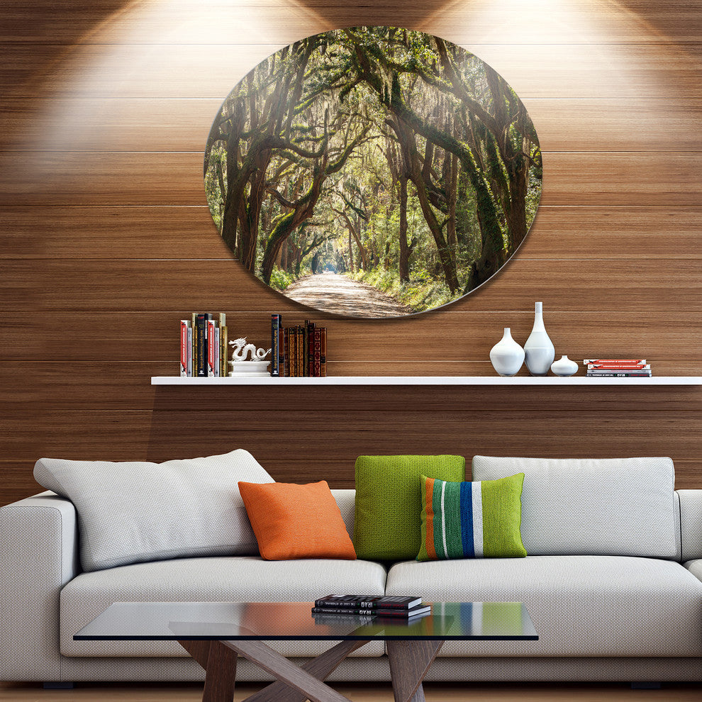 Trees Tunnel In Botany Bay, Landscape Round Wall Art, 23"
