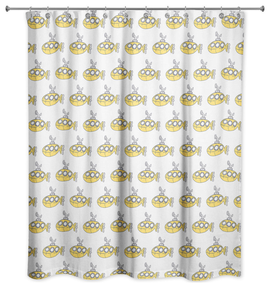Yellow Submarine 71x74 Shower Curtain