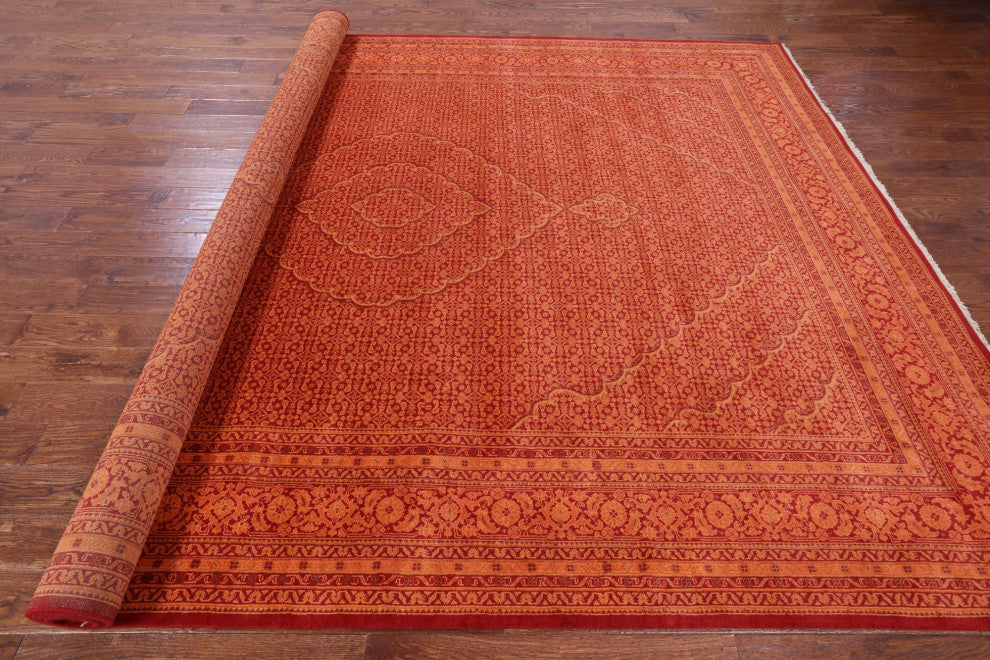 9' 3" X 12' 5" Persian Tabriz Handmade Wool & Silk Rug - Q13006