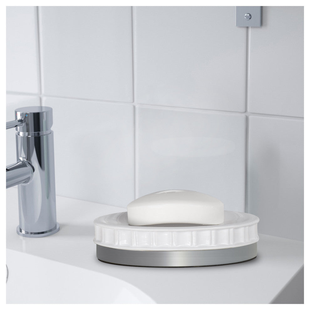 Panache Silver Bath Accessory Set for Vanity Countertops 4 Piece Luxury Ensemble