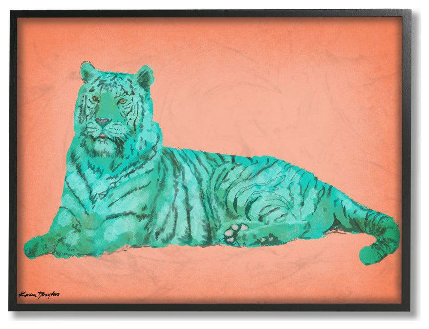 Cyan Pink Tiger Design, 16"x20"