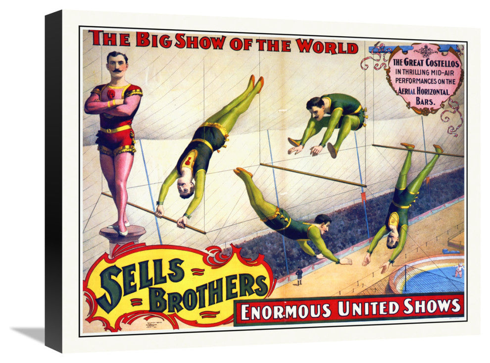 Sells Brothers, The Great Costellos, On The Aerial Horizontal Bars, 22x17