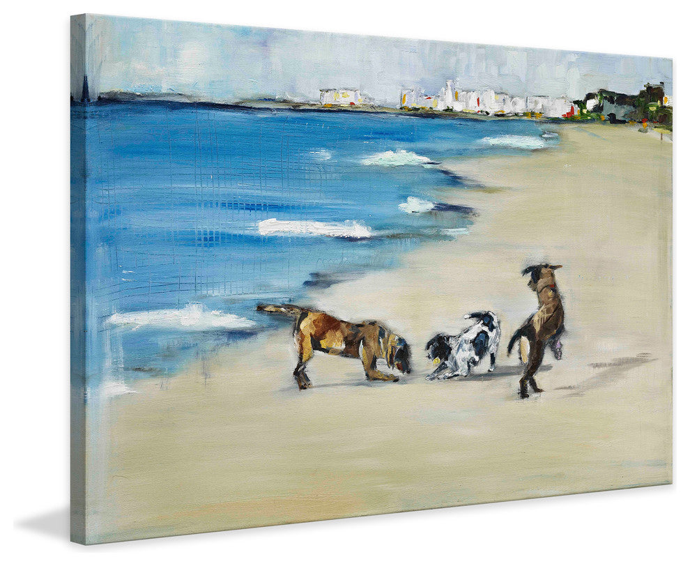 "Dogs Play" Painting Print on Canvas by Tori Campisi