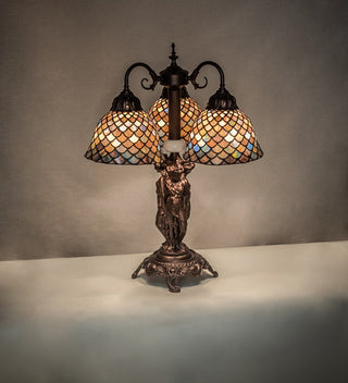 23 High Tiffany Fishscale 3 Light Table Lamp