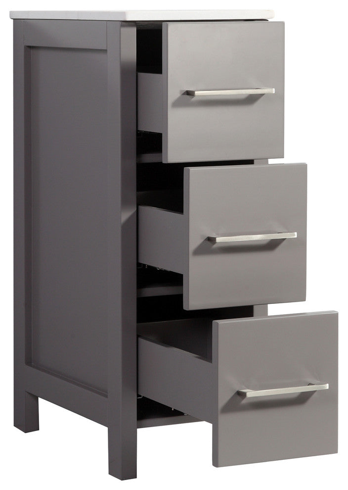 Vanity Art Vanity Cabinet, 12", Gray