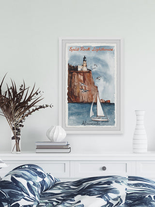 "Split Rock Lighthouse" Framed Painting Print, 20x30