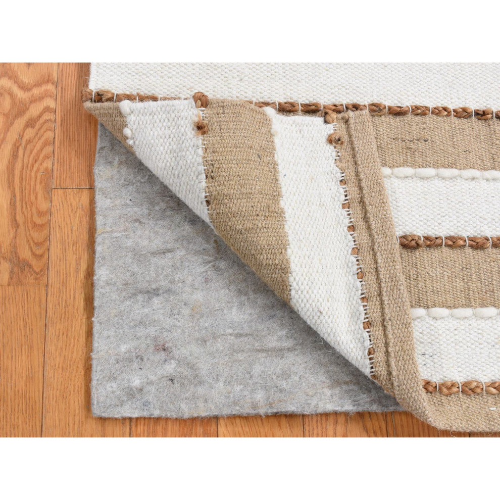 Tan Color, 100% Wool, Hand Woven, Natural Undyed Wool Rug, 2'x3'