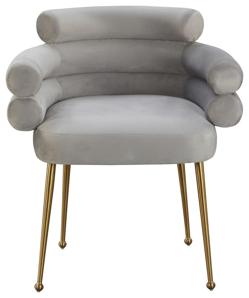 Dente Gray Velvet Dining Chair