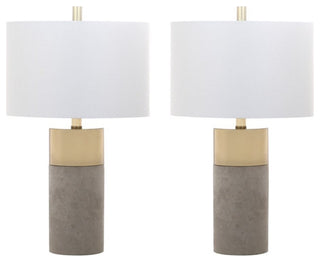 Safavieh Oliver Table Lamp in Gray and Gold (Set of 2)