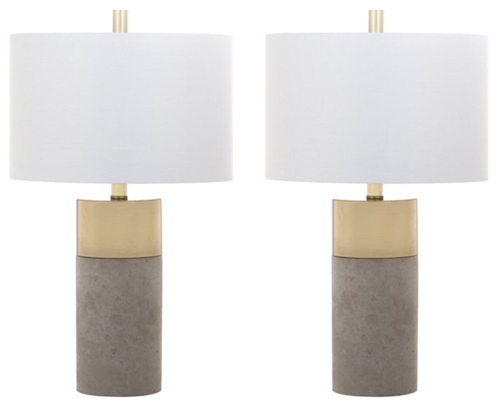 Safavieh Oliver Table Lamp in Gray and Gold (Set of 2)