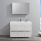 Valencia 48" Glossy White Free Standing Vanity Set, Cabinet, Faucet FFT3071BN
