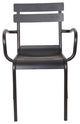 Daisy Stackable Outdoor Arm Chair, Frosted Black  (Set of 4)