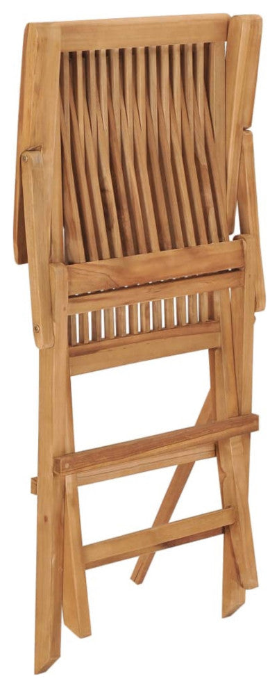 Vidaxl Garden Chairs With Blue Cushions, Set of 2, Solid Teak Wood