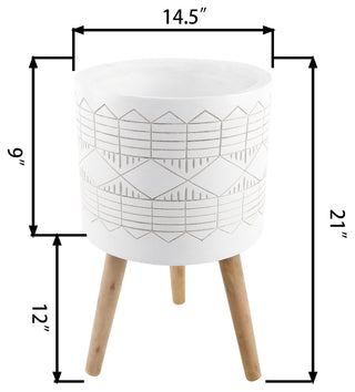 14" Peru Fiberglass Planter On Stand