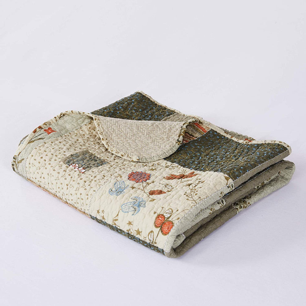Greenland Home Fashions Sedona Throw Blanket Taupe