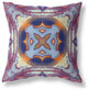 20" Indigo Yellow Geo Tribal Suede Throw Pillow