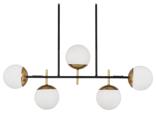 George Kovacs Alluria 5-Light Island, Weathered Black with Autumn Gold Accents