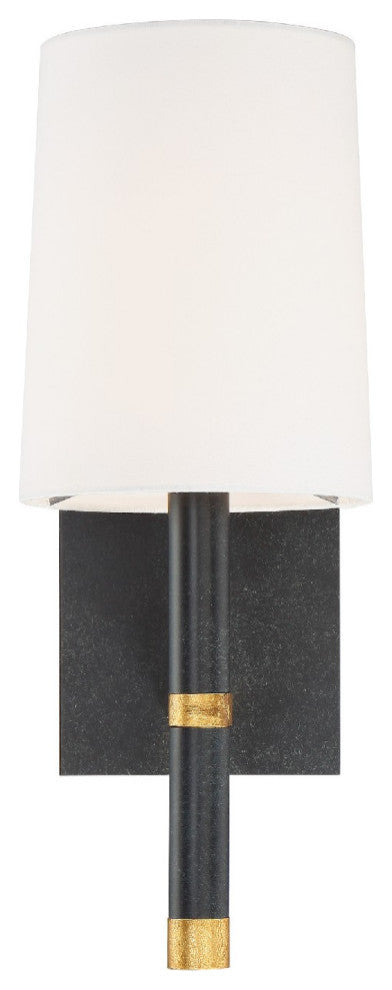 Weston 1 Light Wall Mount in Black/Antique Gold