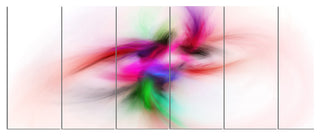 Colorful Electromagnetic Field, Abstract Wall Art Canvas, 70"x28", 6 Panels