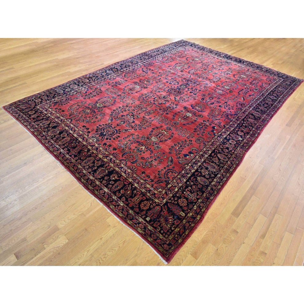 Oversized Antique Persian Moharajan Sarouk Full Pile Hand Knotted Rug12'4"x19'3"