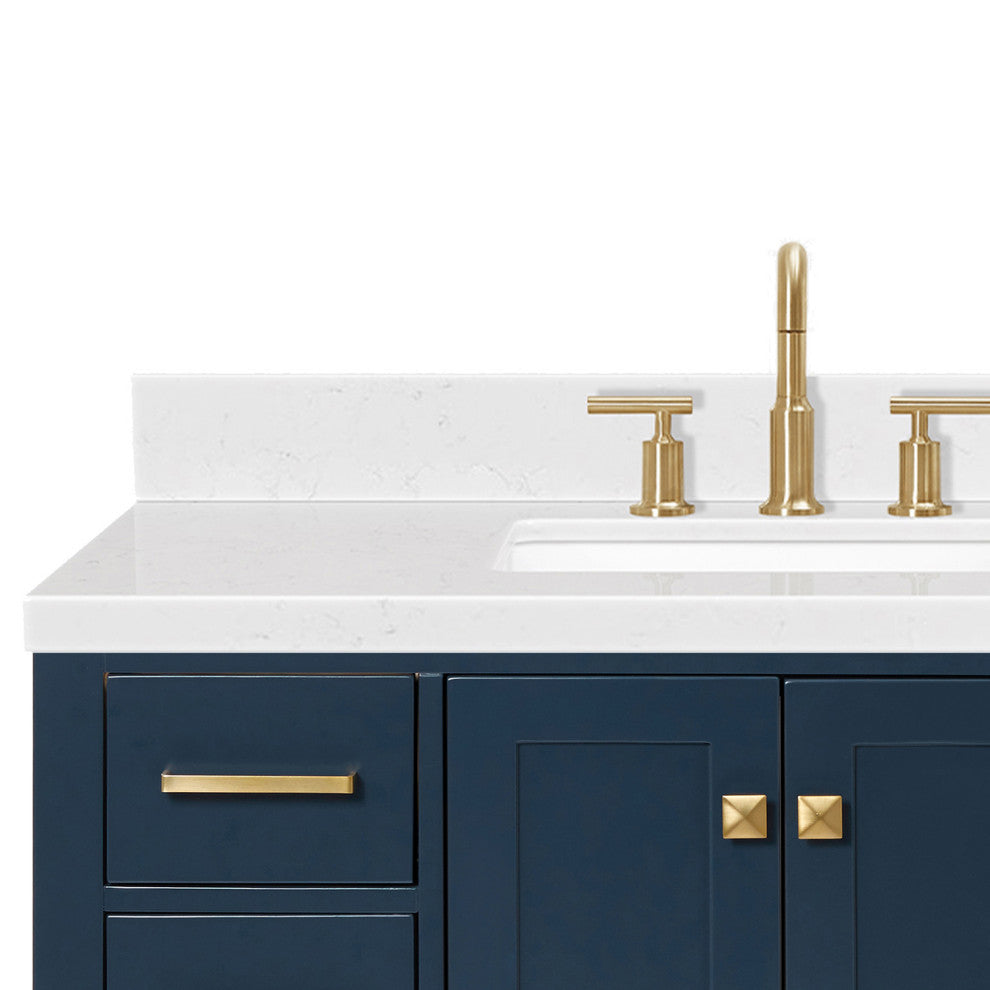 Ariel Cambridge 42" Single Rectangle Sink Vanity, Carrara Quartz