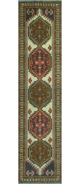 Fine Vintage Distressed Damelis Ivory/Charcoal Runner, 2'7x9'9