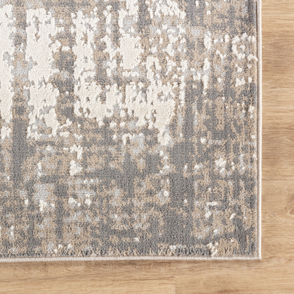 High-Low Kinsley Ivory/Beige Rug, Ivory, 10'x14'