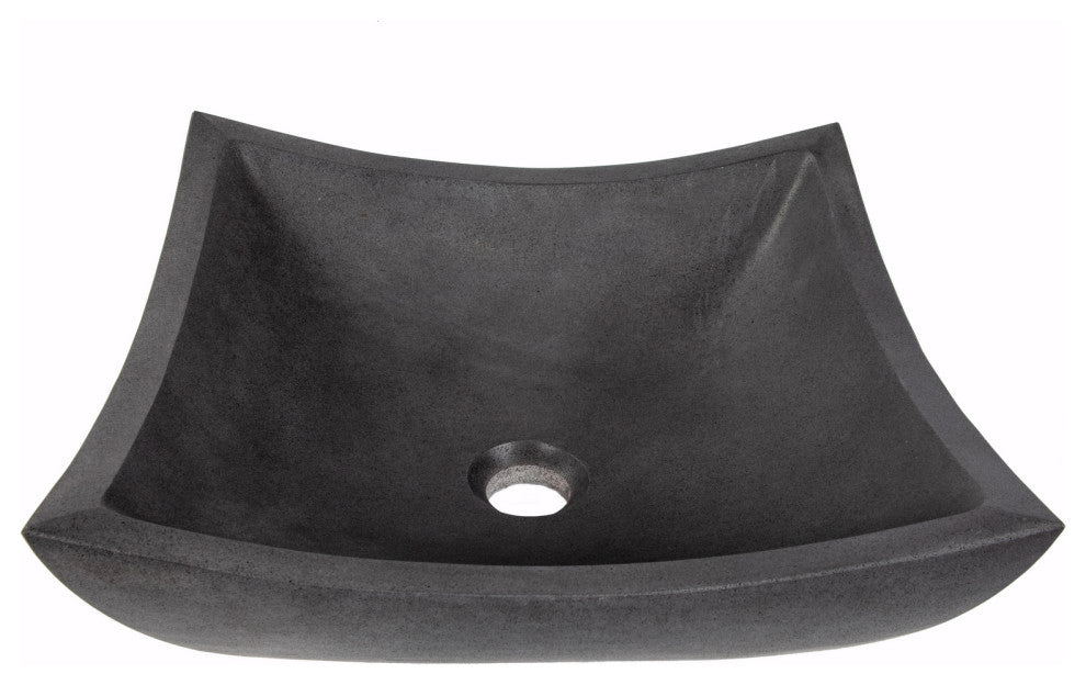 Eden Bath EB_S041LS-H Square Deep Zen Lava Stone Vessel Sink