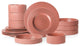 Christian Siriano Lusso Stoneware 16 Piece Dinnerware Set, Redwood