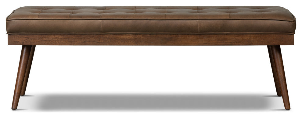 Poly and Bark Luca Leather Bench, Cocoa Brown