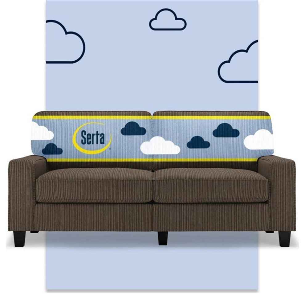 Serta Palisades 73" Track Arm Sofa with Removable Covers Brown