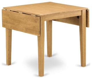 5Pc Dinette Set For Small Spaces, Table, 4 Chairs, Linen Fabic Seat, Oak