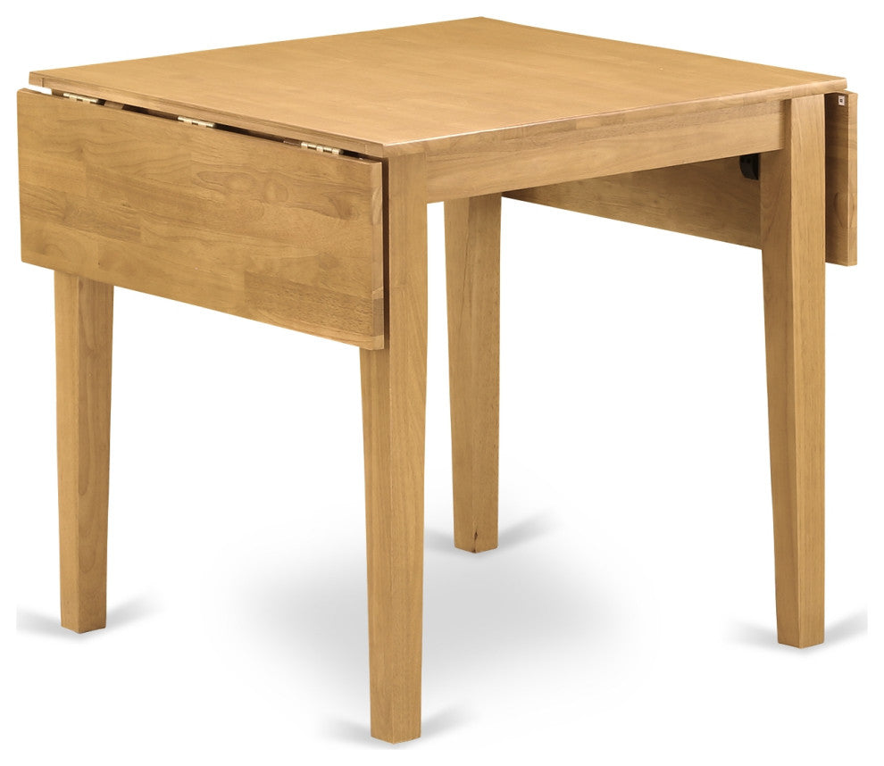 5Pc Dinette Set For Small Spaces, Table, 4 Chairs, Linen Fabic Seat, Oak