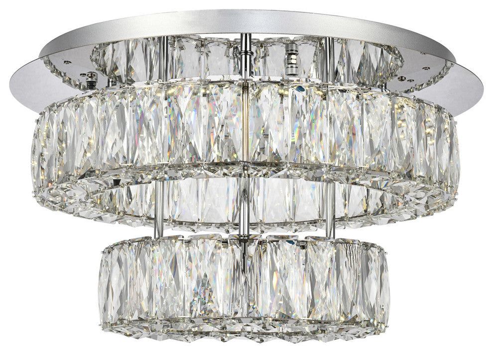 Monroe LED Light Chrome Flush Mount