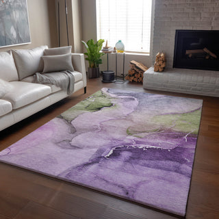 Premium Machine Washable Mayfield AMF521 Purple 3' x 5' Rug
