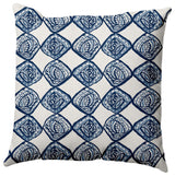Cowry Check Outdoor Pillow, Blue, 14"x20"
