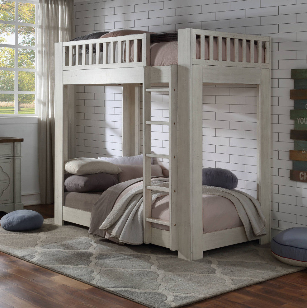 ACME Cedro T/T Bunk Bed, Weathered White Finish