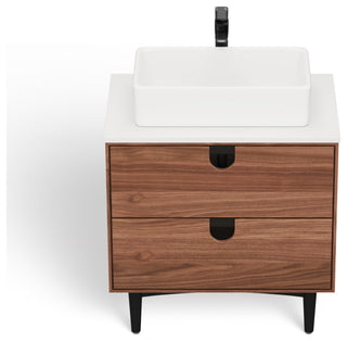 Newton Bath Vanity, Walnut, 30", Single Sink, Freestanding