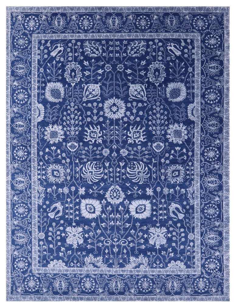Persian Hand Knotted Wool and Silk Rug 9' 1" X 12' 2" Q12083