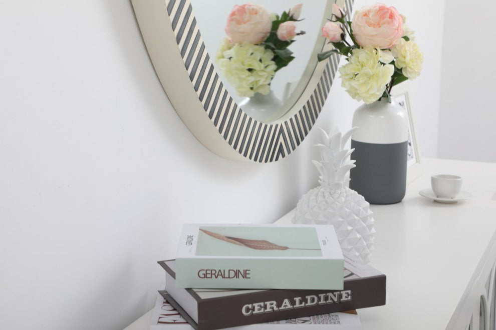 Otto Round Mirror, 48", Chevron