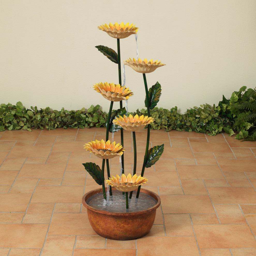 39.3" Electric Metal Sunflower