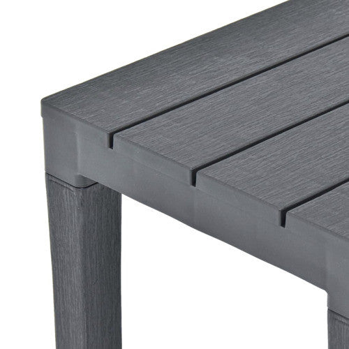 vidaXL 2x Patio Benches Anthracite Plastic Outdoor Garden Poolside Chairs Seat