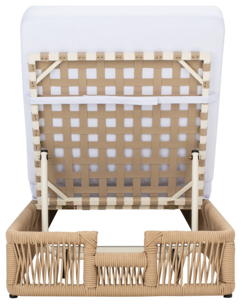 Safavieh Outdoor Gillian Sunlounger Tan / White