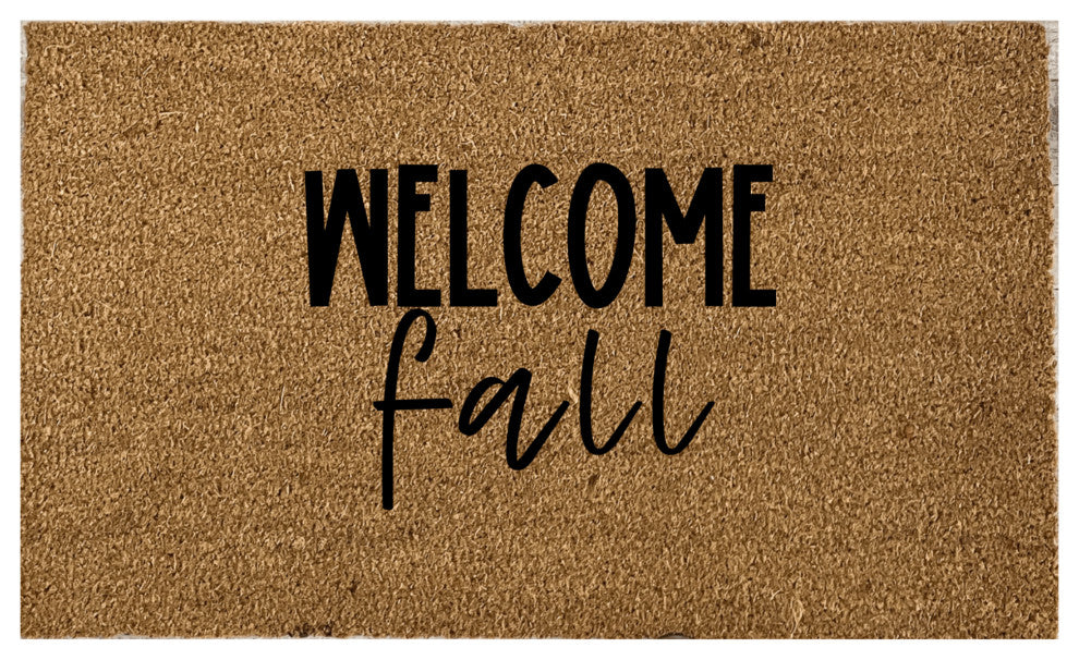Nickel Designs Welcome Fall Doormat, 18" x 30" inches, Black, Hand-painted