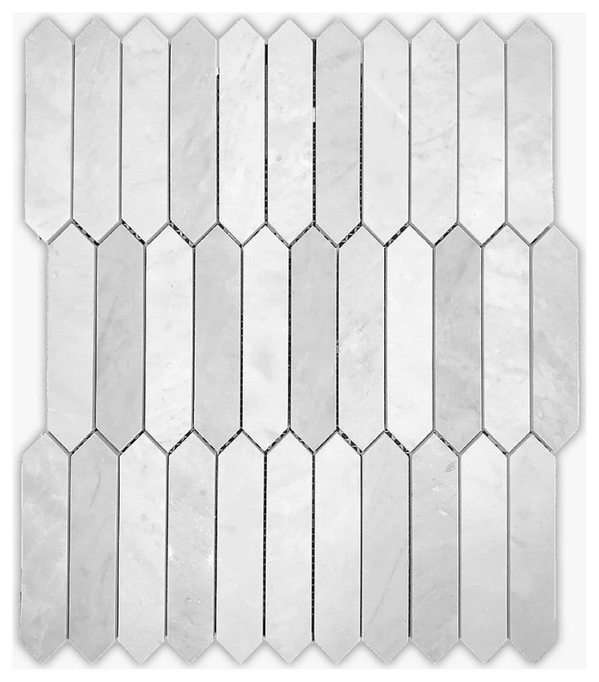 Allure Gray Honed 1x4 Picket Marble Mosaic